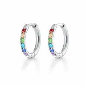 🌈 10mm Rainbow Micro Zircon Huggie Hoops | 316L | Hypoallergenic
